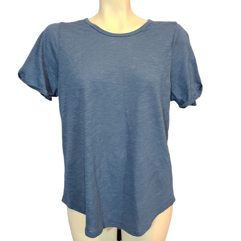 Nux Women's Blue Got‎ the Scoop Tee Size Medium